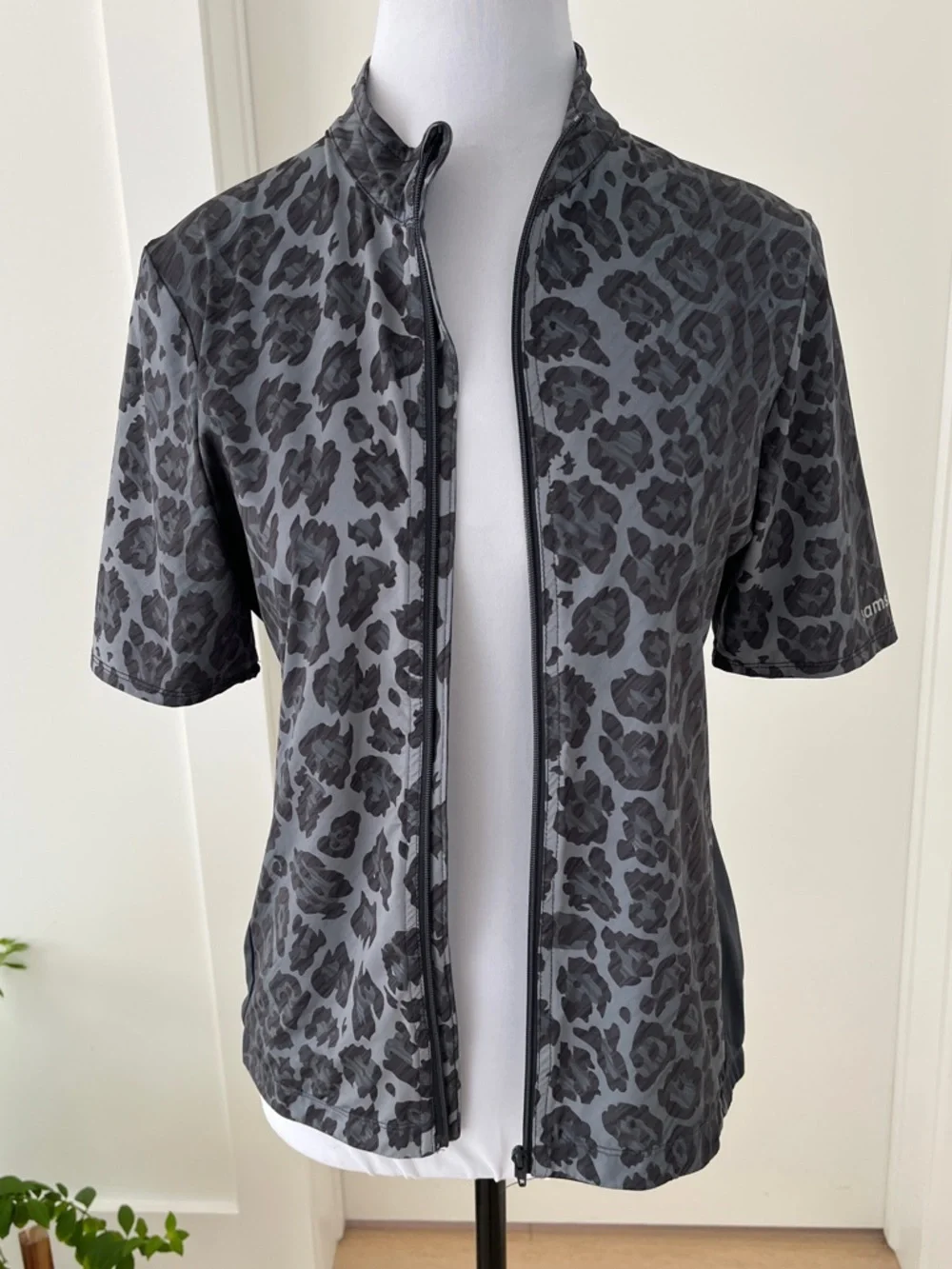 SAMSARA Full Zip Cycling Performance Jersey Leopard Print Short Sleeve Stretch - Picture 6 of 16